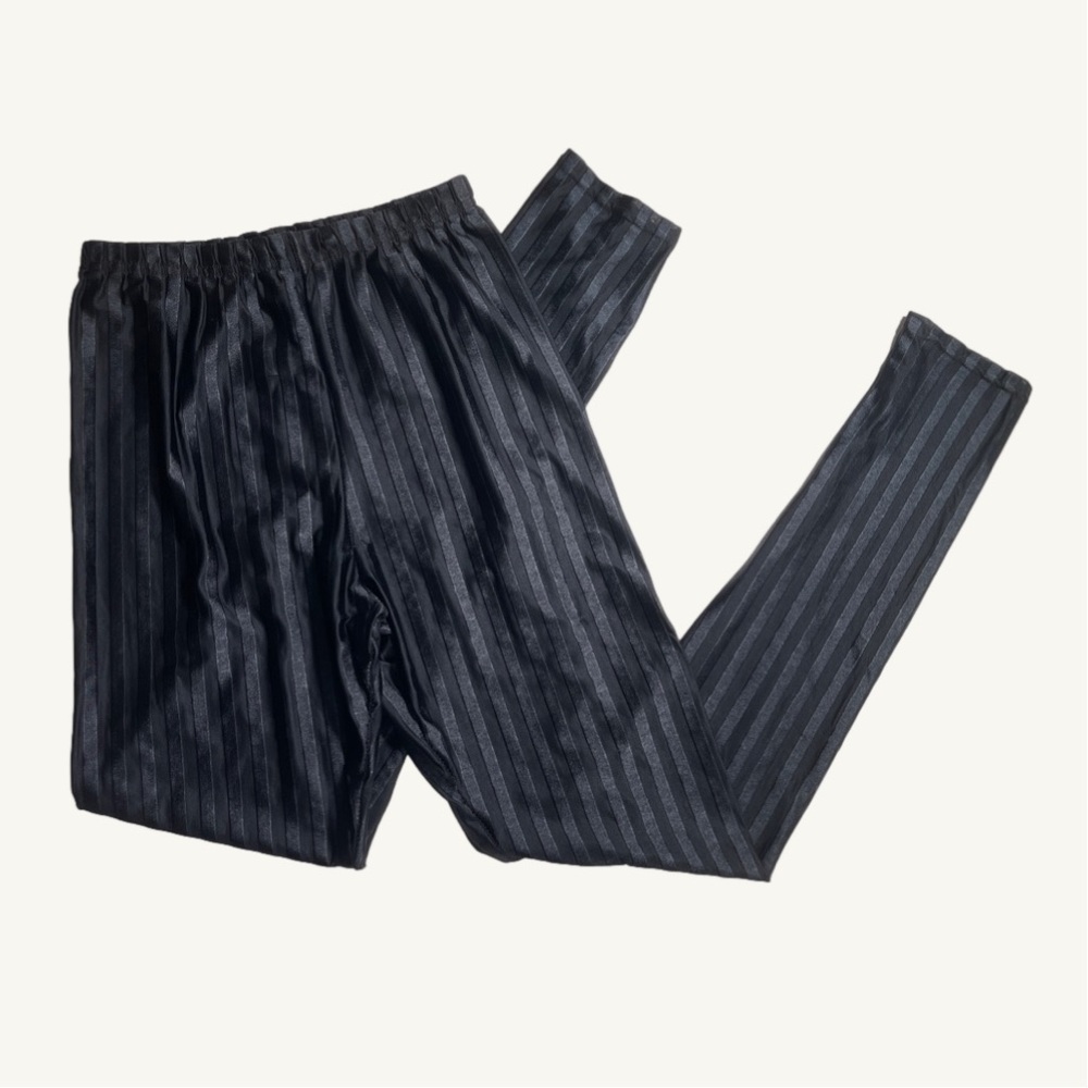 Black Mesh Striped High Wasted Leggings Size Medium